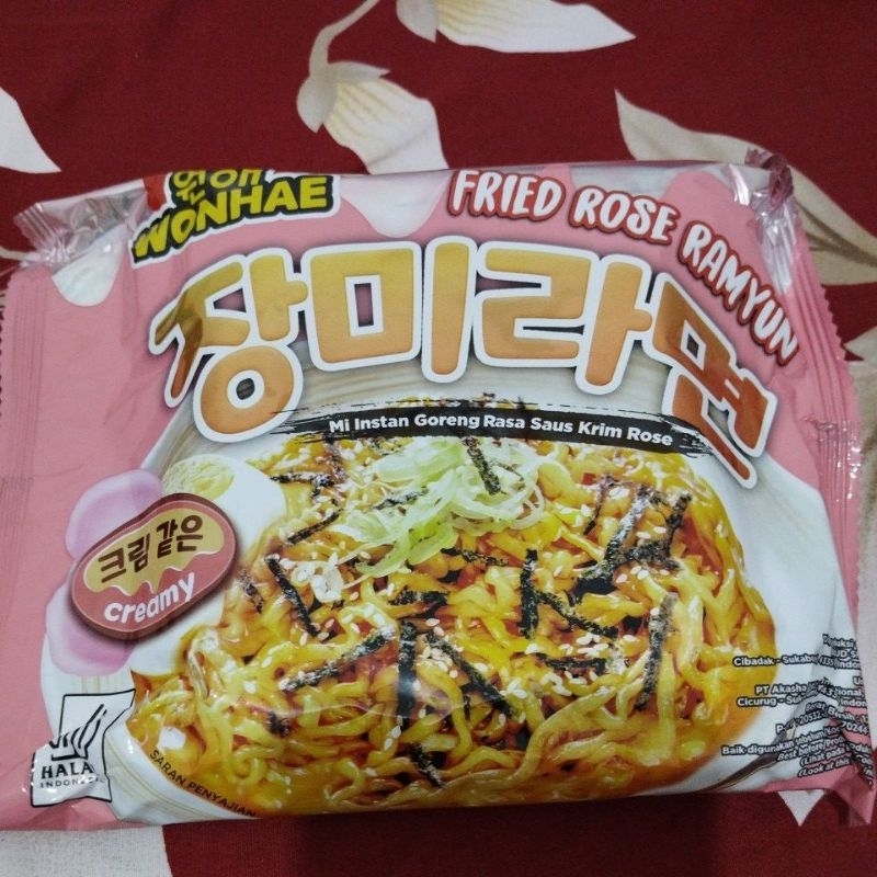 Wonhae fried rose ramyun mi instan goreng rasa saus krim rose