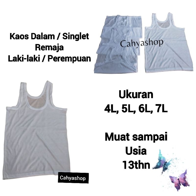 kaos dalam singlet anak cowok laki-laki cewek perempuan remaja 4L 5L 6L 7L XXXL XXXXL XXXXXL XXXXXXL