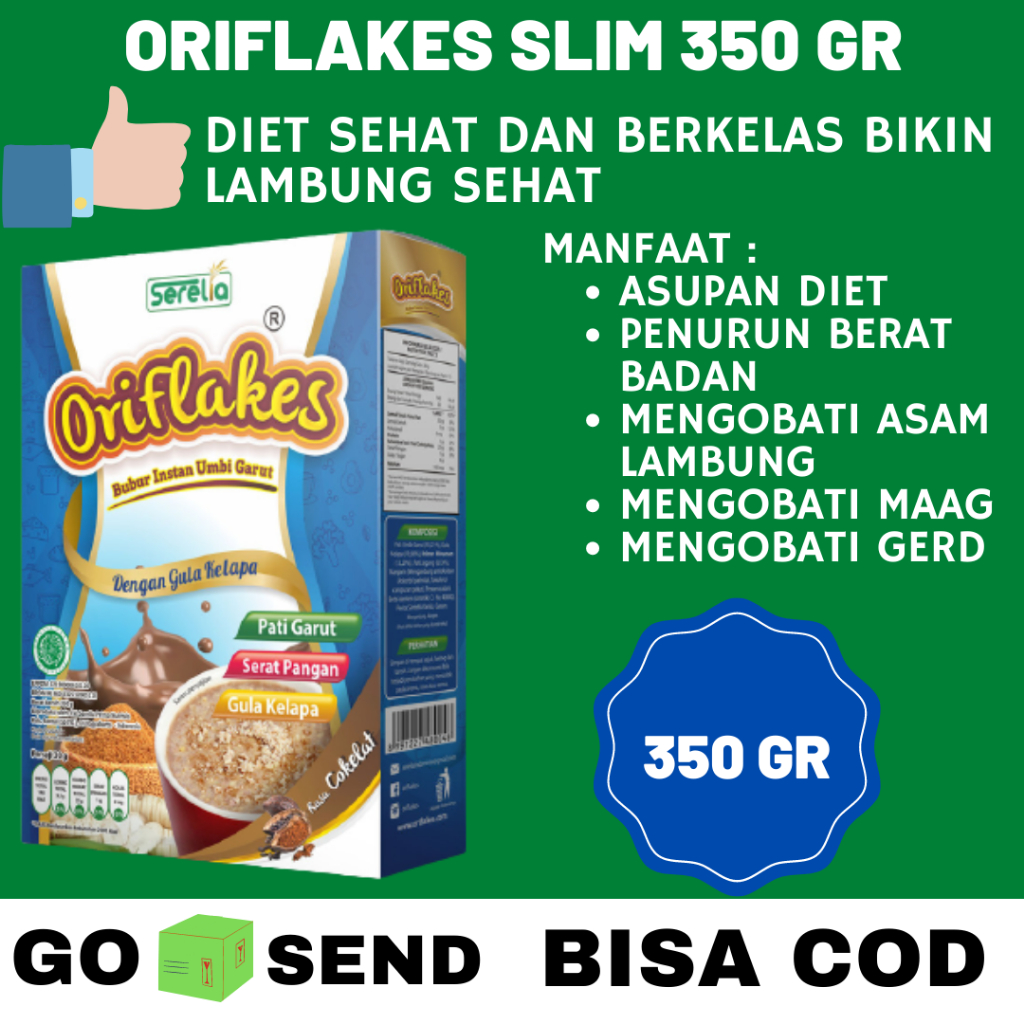 

Oriflakes Slim Slimmy Slimy Oriflakes Diet Sereal Umbi Garut Untuk Diet Dan Solusi Asam Lambung Maag Dan GERD Asli Original