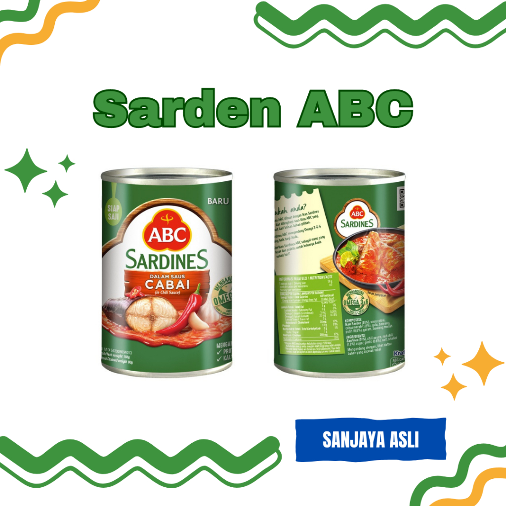 

ABC SARDEN SAUS CABAI/SARDINES 155G/MAKANAN INSTAN/SEMBAKO