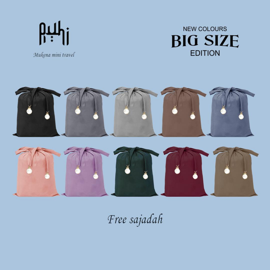 MUKENA TRAVEL 2IN 1 MINI LASER CUT FREE SAJADAH BY RUHI - 10 WARNA TERBARU