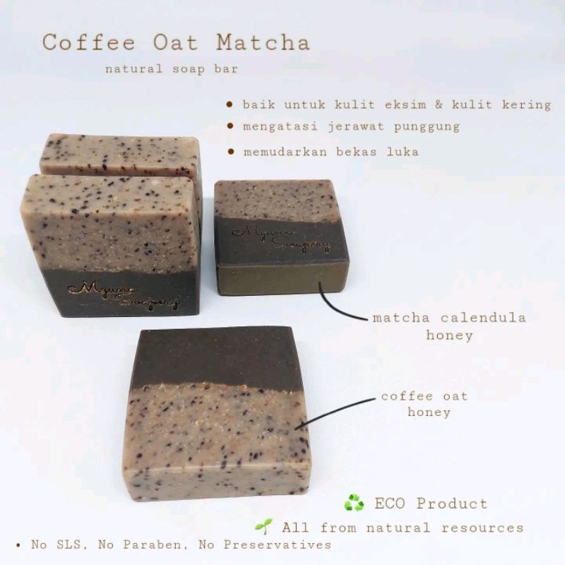 Coffee Oat Matcha natural soap bar