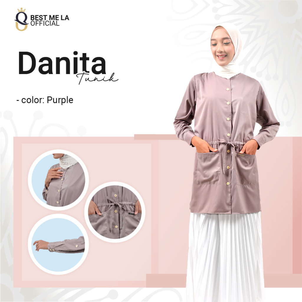 Danita Tunik Atasan Wanita Muslimah Tunik Tali Pinggang