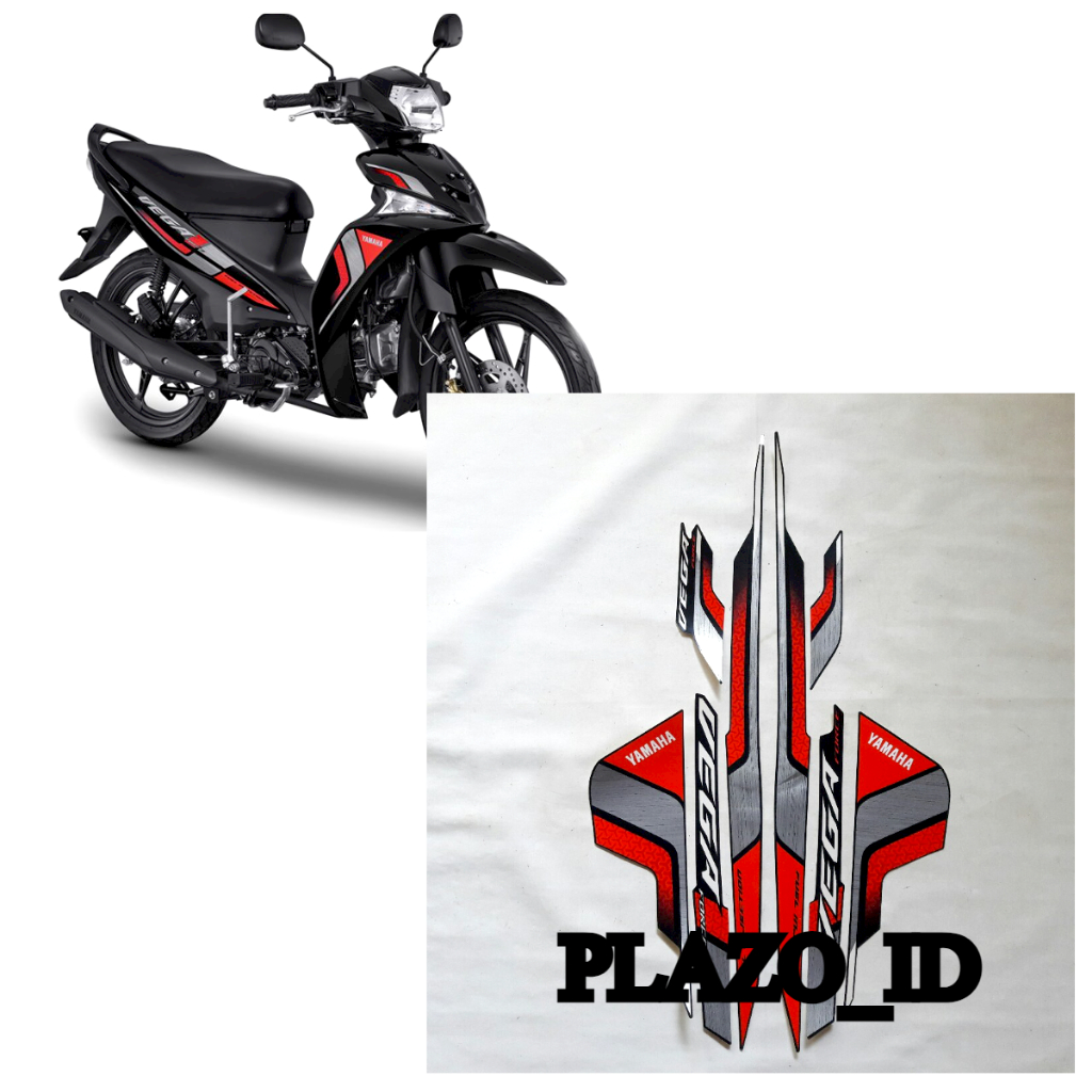 Striping motor yamaha Vega Force 2021 Full Hitam-Merah