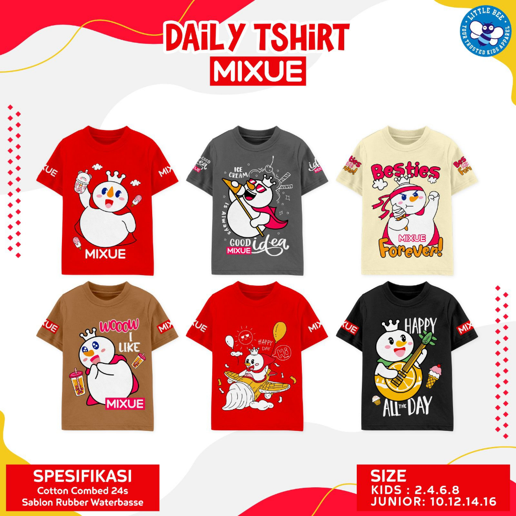 Baju Anak Laki Laki / Kaos Anak Laki Laki Little Bee Anak Branded Motif Lucu 2-16 Tahun