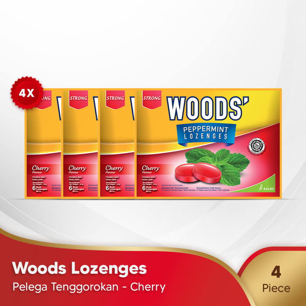 

Woods Lozenges Chery 4 pcs - Pelega Tenggorokan