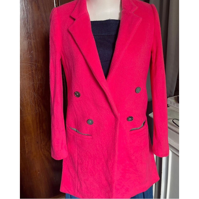 blazer wool pink fuschia size s