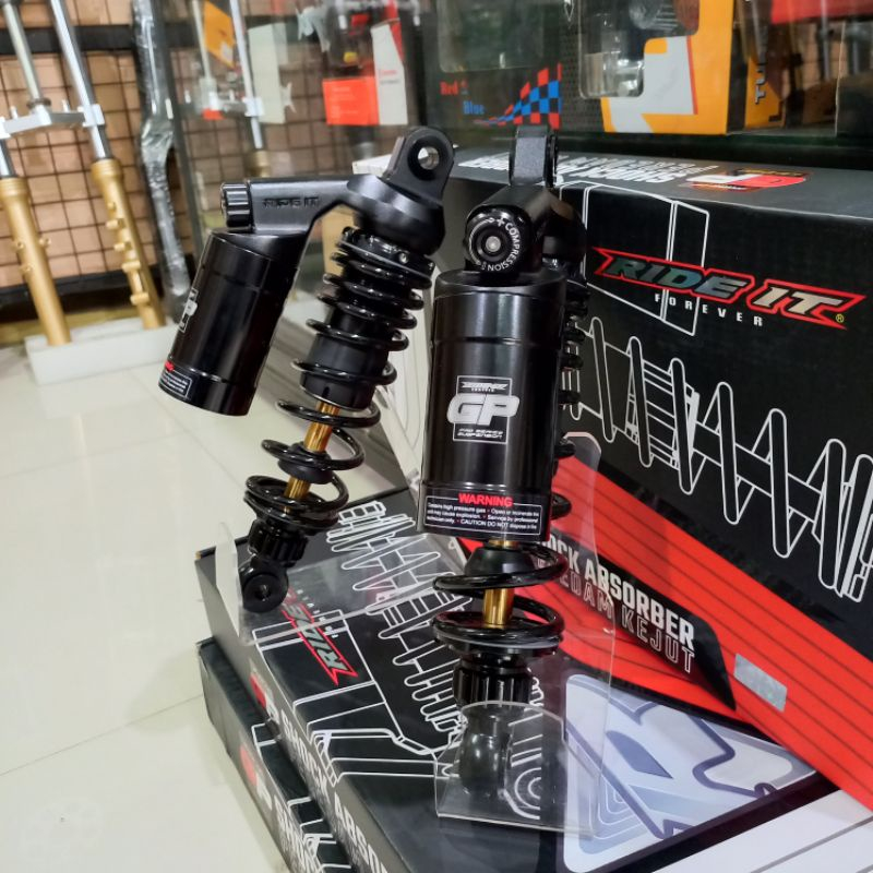 Skok Shock Ride IT GP GOLD SERIES Hitam DOUBLE KLIK Shockbreaker Tabung Premium GP299 Shock Skok Beb