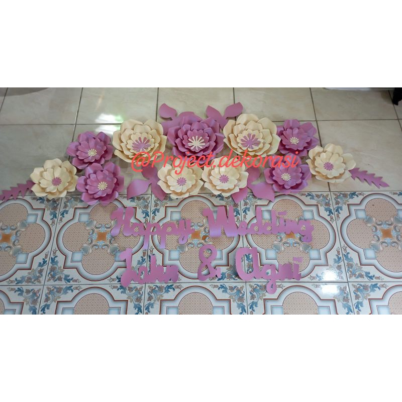 Paper flower murah / Dekorasi simple engagement / paper flower tunangan / dekorasi paperflower bunga