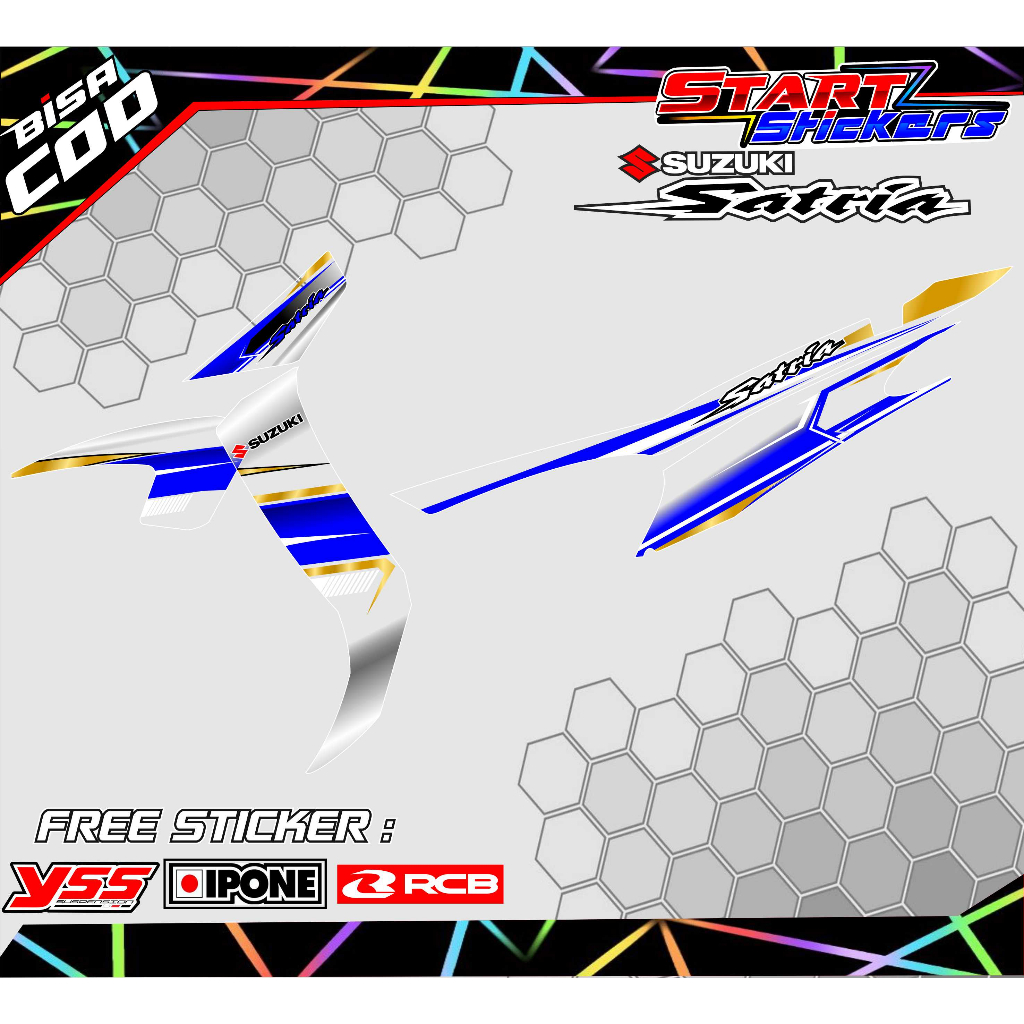 STRIPING VARIASI SATRIA HIU / STICKER LIST MOTOR SUZUKI SATRIA HIU
