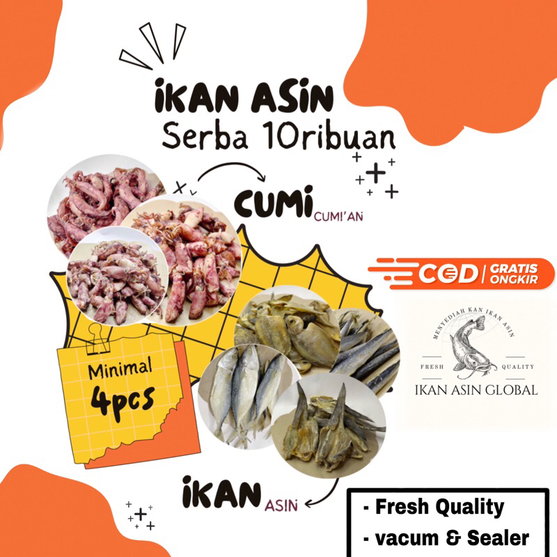 

[COD] IKAN ASIN SERBA 10RIBU (minimal CO 4 Pcs Bisa DiCampur )