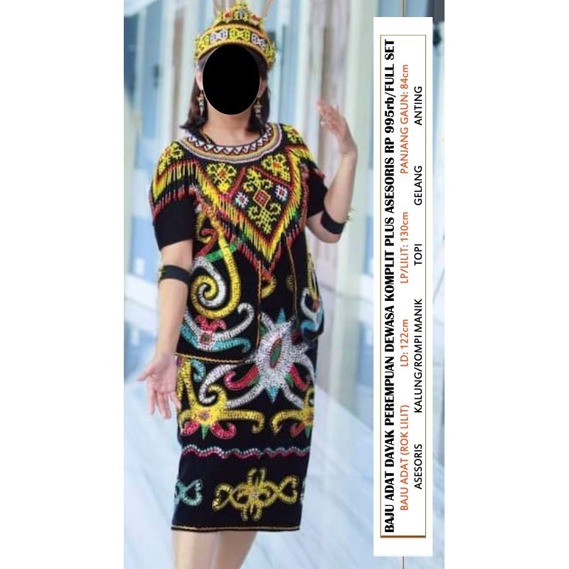 (GRATIS ONGKIR) BAJU ADAT DAYAK PEREMPUAN DEWASA /BAJU TRADISIONAL DAYAK/BAJU DAERAH DAYAK/BAJU TRAD