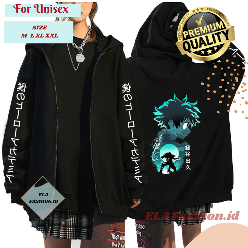 Jaket  Izuku Guest House Sakura - Jacket Zipper Katsuki Bakugou Waifu My Hero Academia