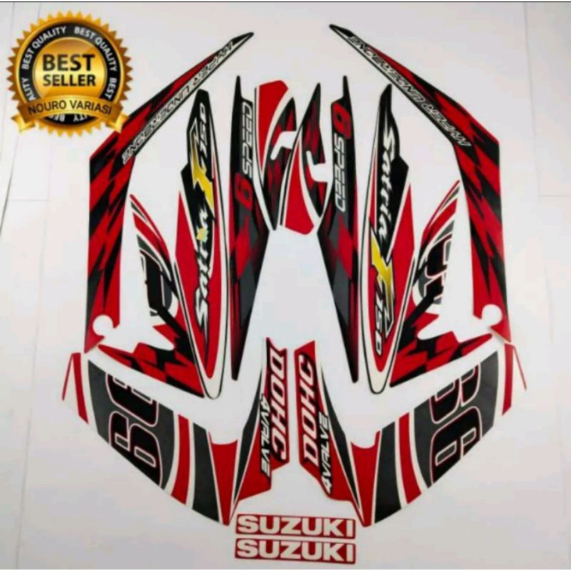 STRIPING STRIKER SUZUKI SATRIA FU F 150 2012 BARONG MERAH