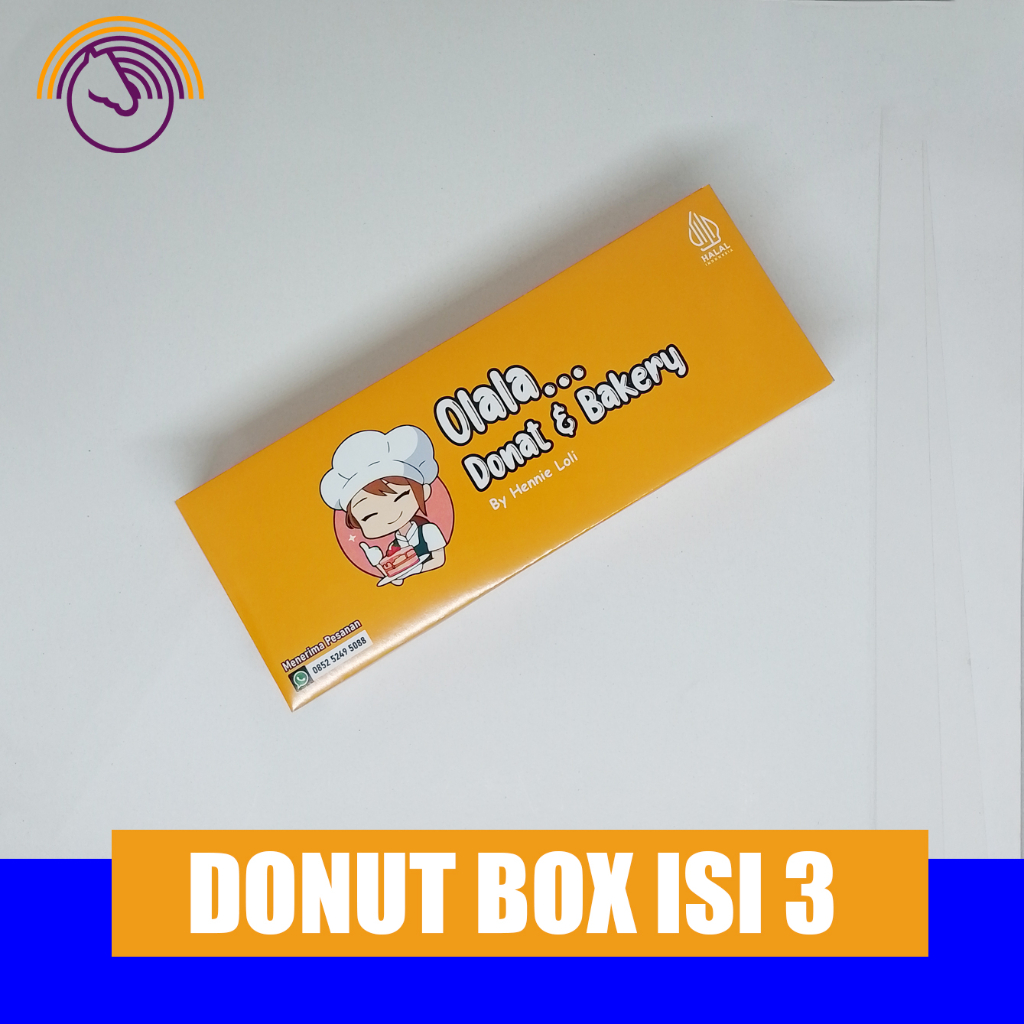 

CUSTOM - Box Donat - Box Kue - Donut Box - Dus Donat isi 3