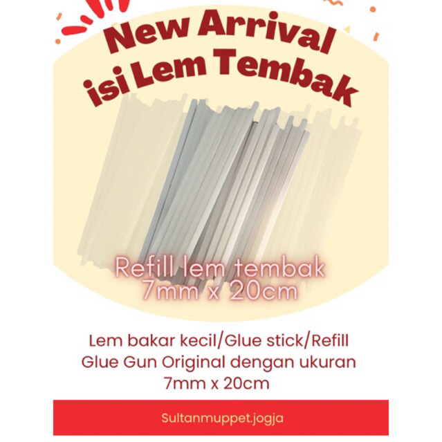 Isi Ulang Lem Tembak 7mm x 20cm / Refill Glue Gun Original Stick / Lem Llin Satuan
