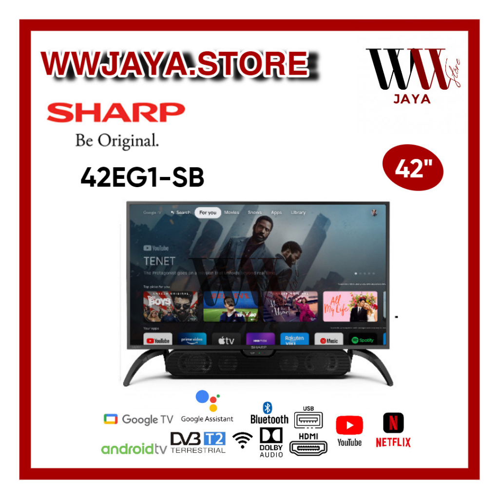 TV LED Android Sharp 42EG1SB LED Sharp 42 Inch Android Gogle TV Sounbar Sharp