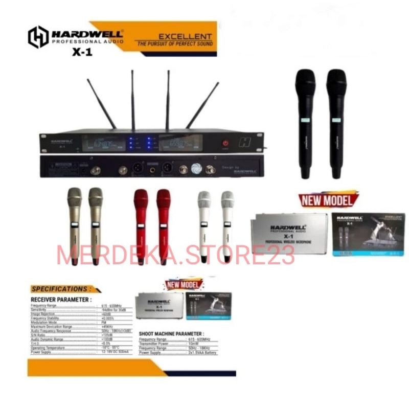 Mic Wireless Hardwell X1 Hardwell X 1 Hardwell X-1 Handheld/Pegang Original Best Quality - GARANSI R