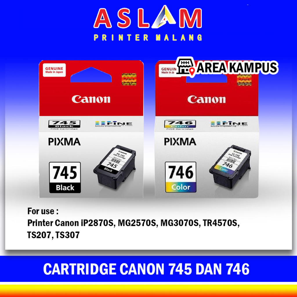 Cartridge Canon Pg 745 Black & Cl 746 Color  || Canon IP2870 / IP2872 / IP2870S / MG2570 / MX497