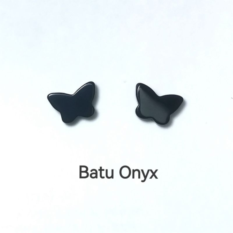 Batu Onyx Bentuk Kupu Kupu Model flat gepeng