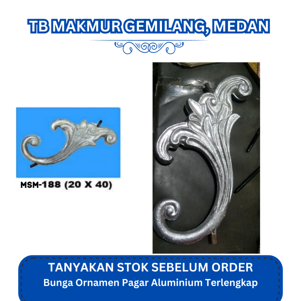 Ornamen/Bunga Pagar Aluminium 188