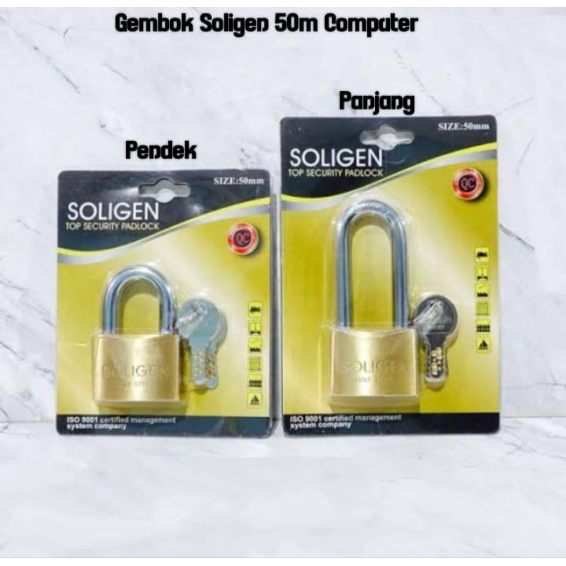 Gembok Soligen 50mm panjang, pendek