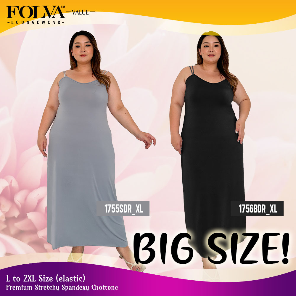 Folva Dress panjang Daster spandex baju tidur big size