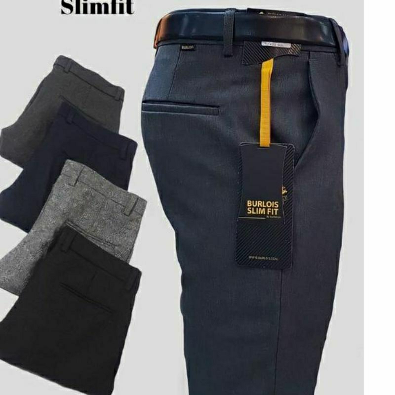 Agos clothes celana bahan pria slim fit import