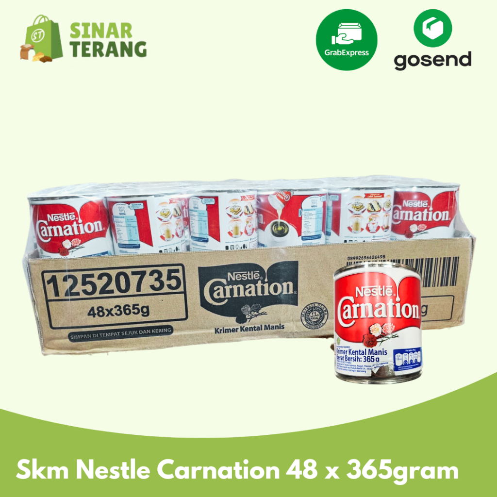 

Carnation 1 KARTON / Susu kental manis Nestle 370gr ( SKM ) GOJEK ONLY