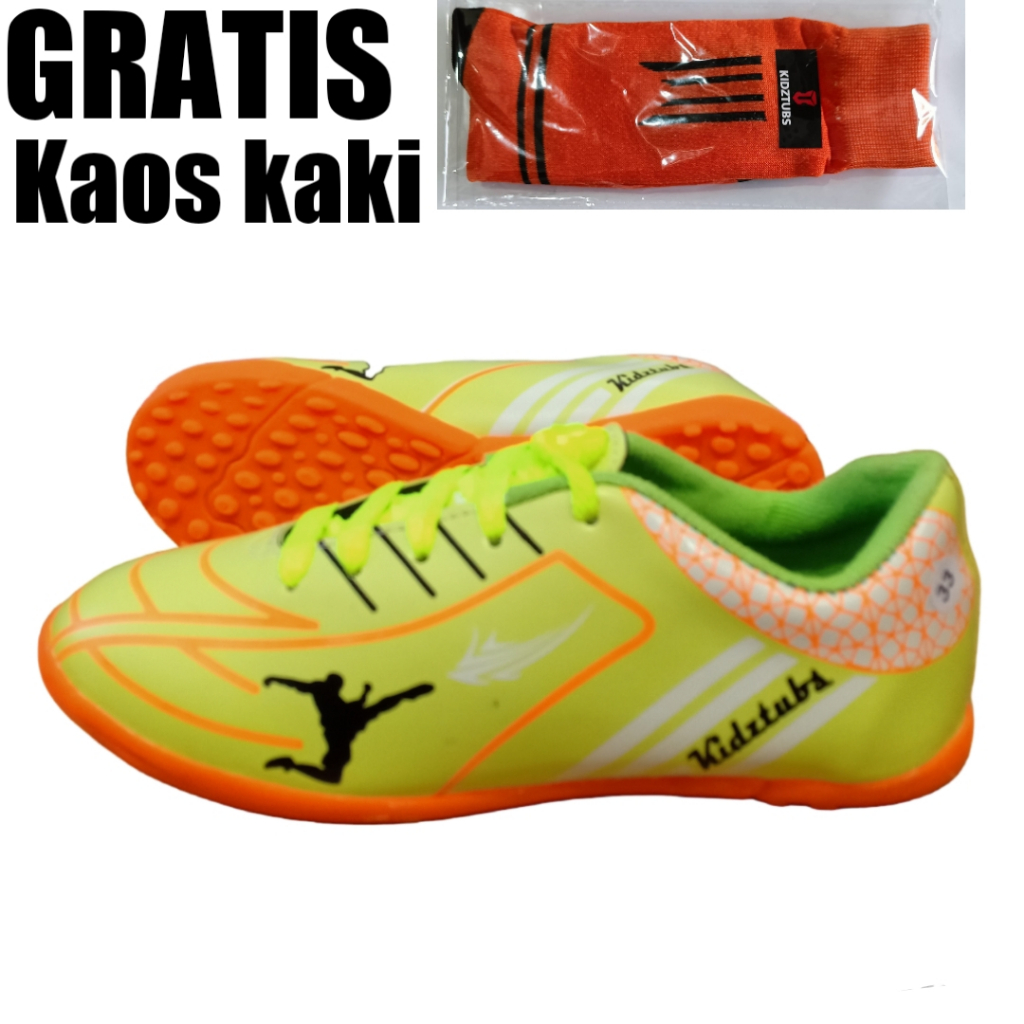 KIDZTUBS Sepatu Futsal Anak Laki Laki Perempuan Cowok Cewek Tanggung Kecil Umur Usia PAUD TK SD SMP 
