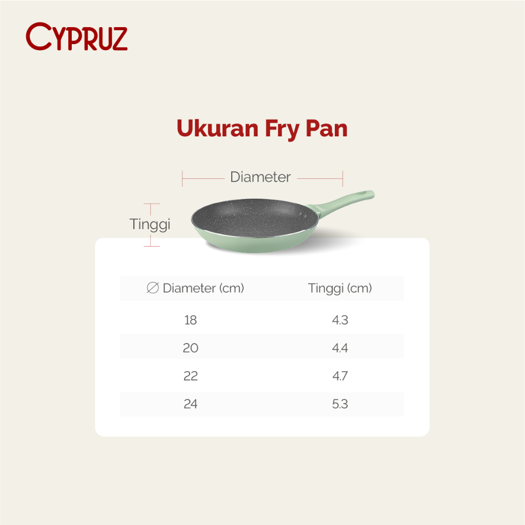 Cypruz Wajan Penggorengan Anti Lengket Fry Pan Featherlight Series