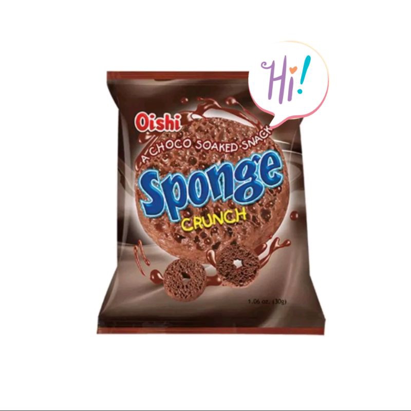 

OISHI SPONGE- RASA STROBERY, COKLAT / 1 RENCENG 10 PCS @9 GR