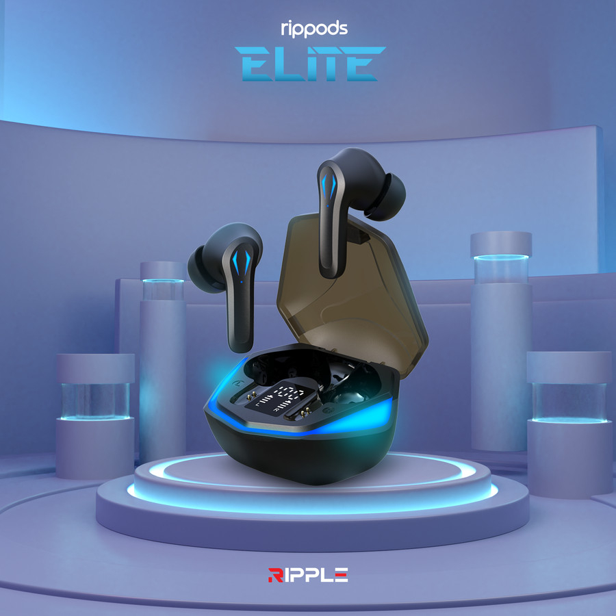 Ripple Rippods Elite JS18 TWS Headset Bluetooth Earphone Mini Earbuds - Hitam