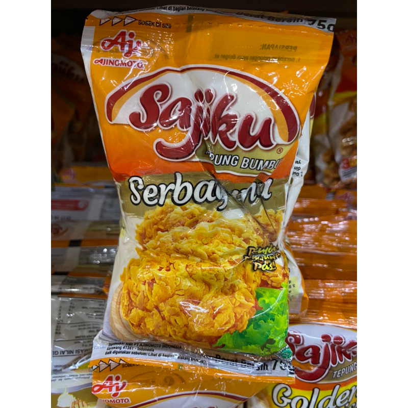 

SAJIKU TEPUNG BUMBU SERBAGUNA SAJIKU TEPUNG GORENG BAKWAN RENCENG 75 gr