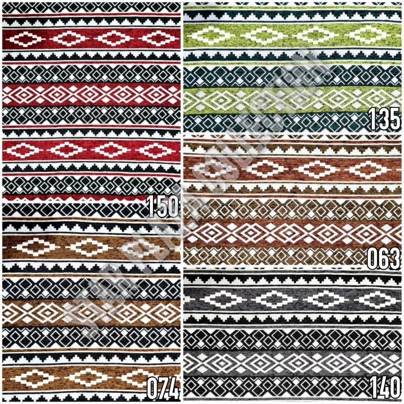 Promo Bahan Kain Chenille Premium Meubel Sofa Lesehan / Jok / Kursi Motif Garis Salur Batik Arab