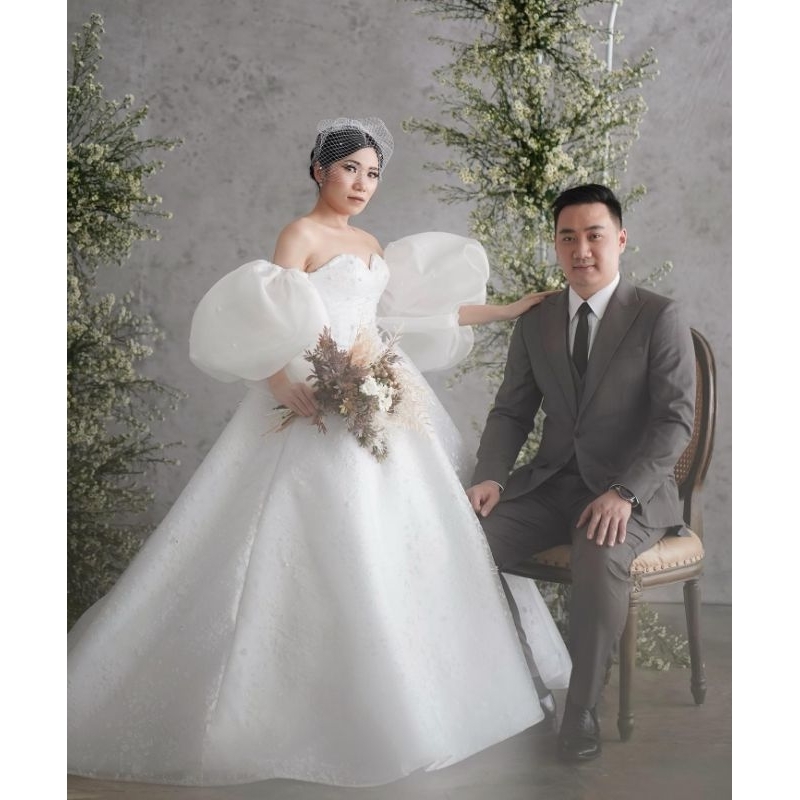 bridal modern birdcage veil /fascinator putih