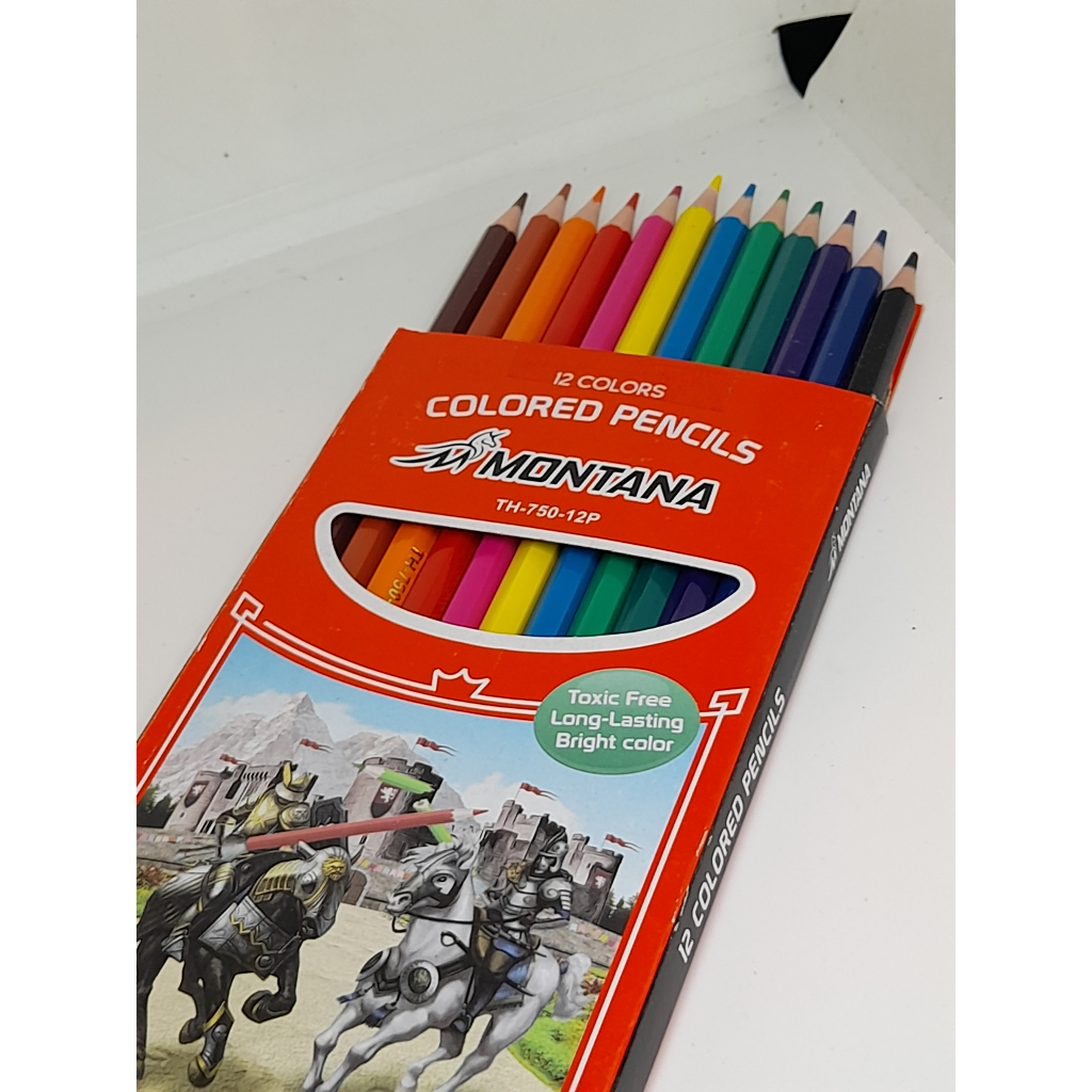 

PENSIL WARNA MONTANA PANJANG 12 WARNA HARGA 1 SET