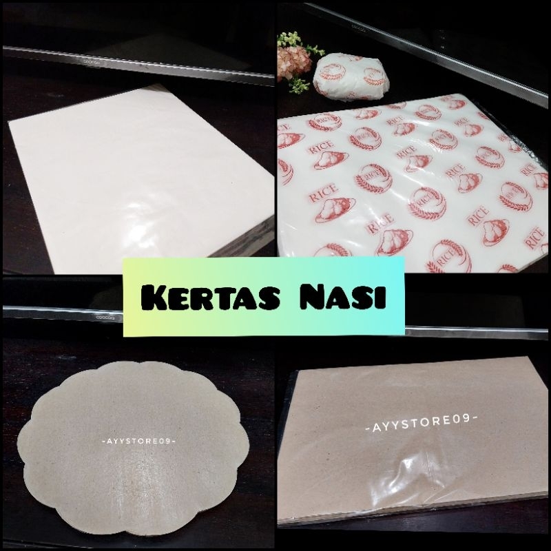 Kertas Nasi (isi 50 pcs) / kertas nasi kfc/ alas cake bento/wadah nasi/wrapping nasi