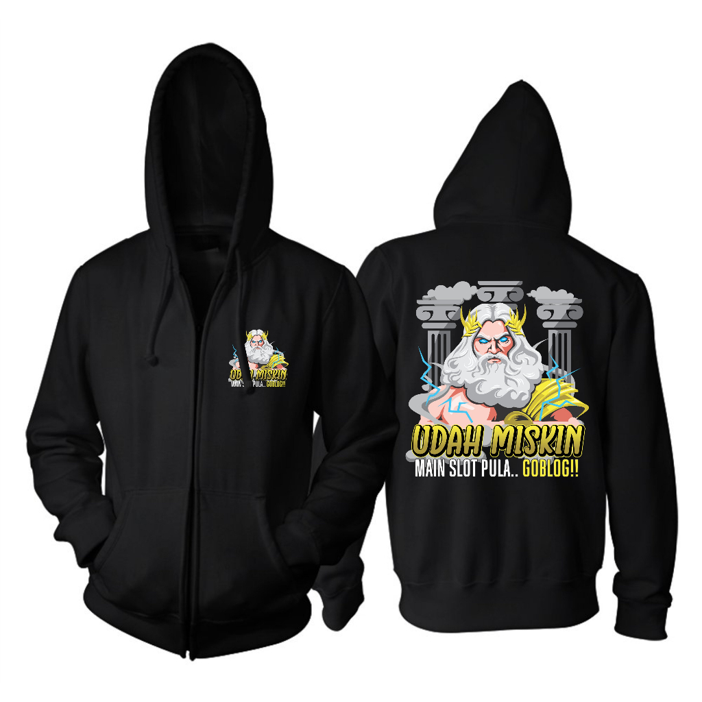 JAKET ZIPPER KATA KATA UDAH MISKIN MAIN SLOT BIG SIZE JUMBO