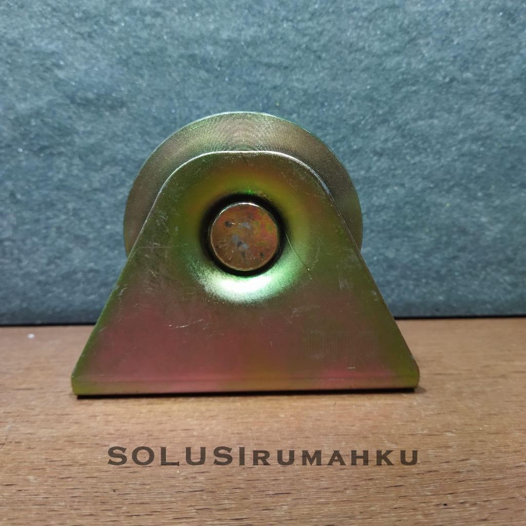 Roda Pagar Besi Kuningan 7 cm "V" Rel Besi SIKU / Roda As Bearing