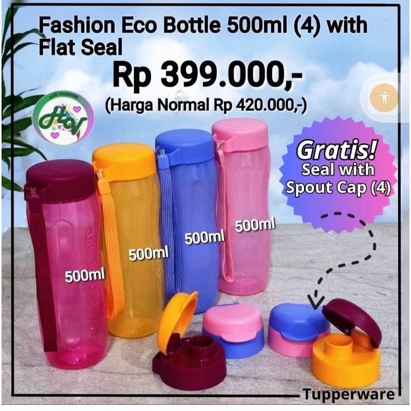 Eco botol uk 500 ml Gratis TUTUP FLIP