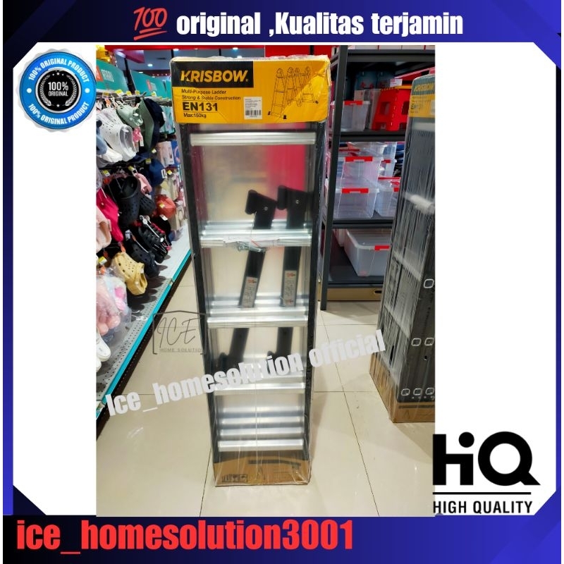 KRISBOW 5.13 Mtr tangga lipat aluminium multi fungsi 4x5 step - hitam/tangga lipat/tangga