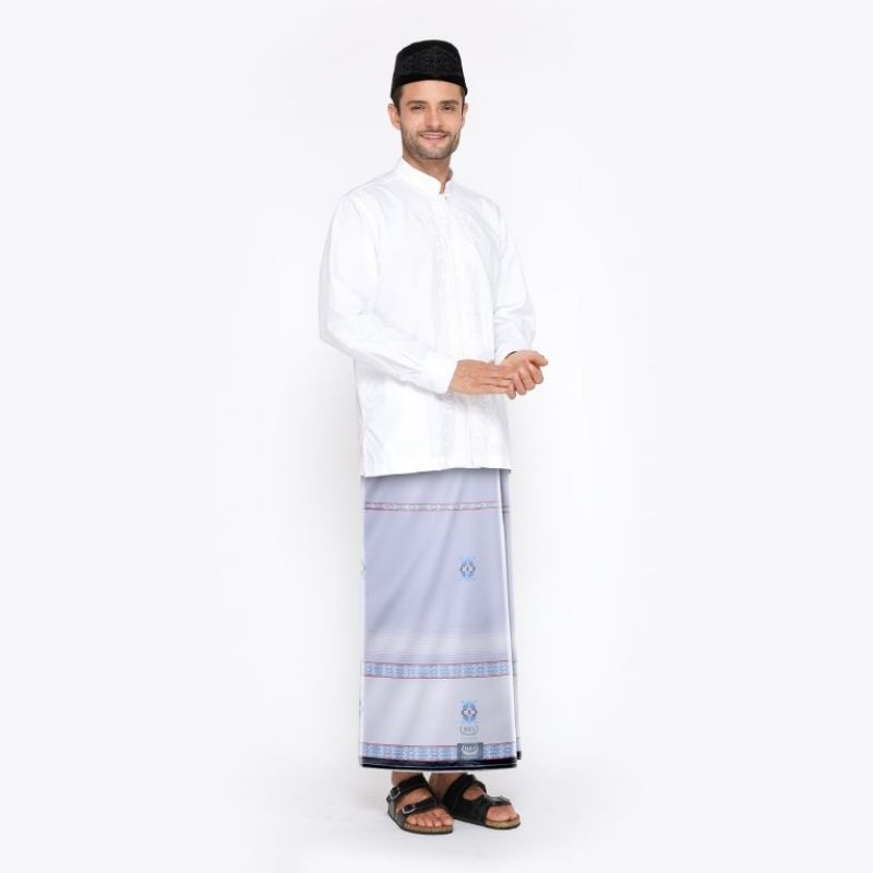 SARUNG BHS EXCELLENT SILVER MOTIF SONGKET MAROKO WARNA PUTIH ABU