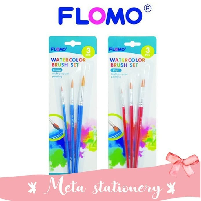 

Kuas Lukis Cat / Watercolor Brush Set FLomo - Round Blue