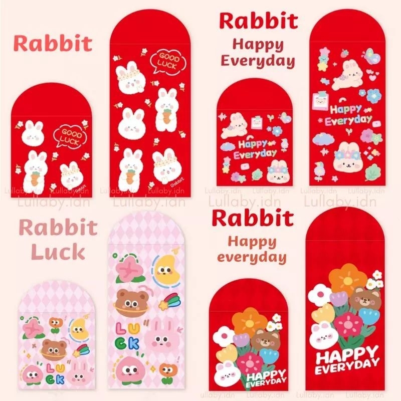 

Hong Bao Motif Rabbit | Angpao Kelinci (1 bungkus isi 10)