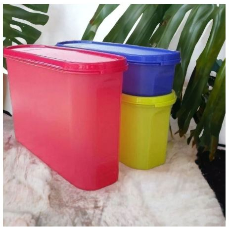 CUCI GUDANG Super Oval Tupperware Wadah Tempat Toples Makanan Kue Snack Bumbu Warna Warni