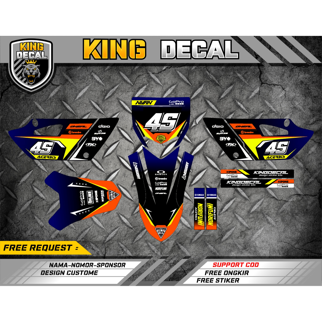 DECAL STICKER YZ 85 BEBEK STANDAR / DECAL YZ 85 / DECAL STIKER VARIASI YZ 85 / STICKER YZ STRIPING Y