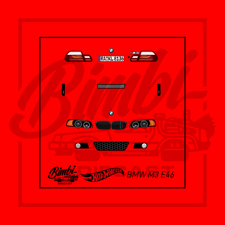 Decal Hotwheels BMW M3 E46 White Toner