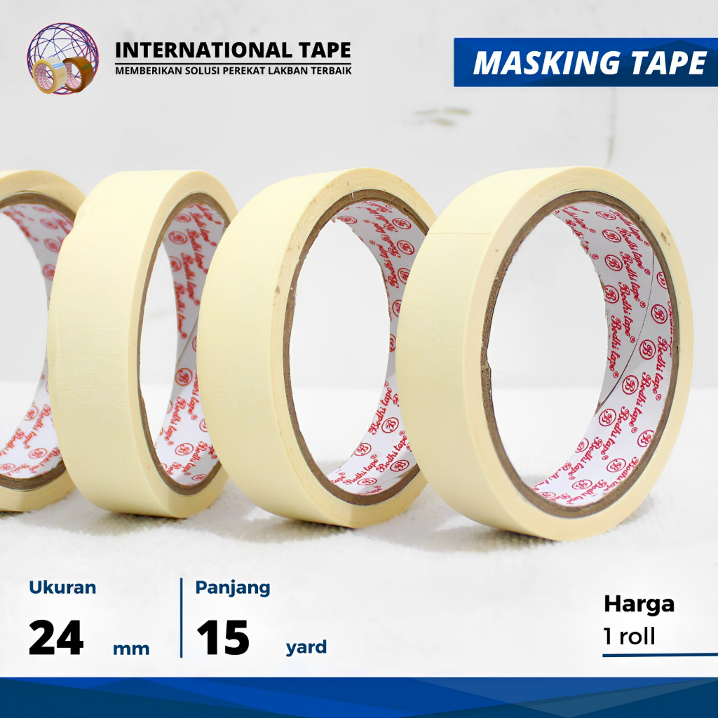 

MASKING TAPE 1 INCH x 15 YARD BODHI TAPE/ LAKBAN KERTAS - 24mm x 15yard