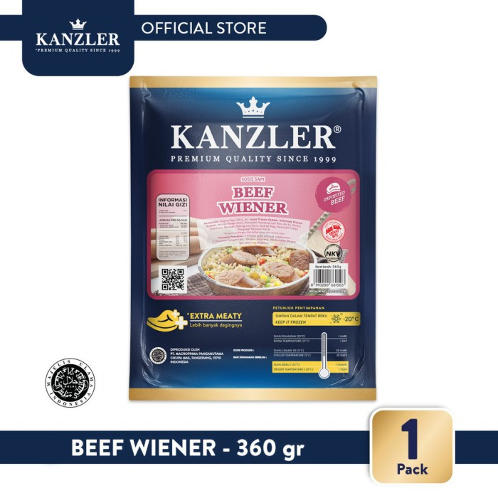 

Kanzler Beef Wiener 360GR Sosis Sapi Sausage